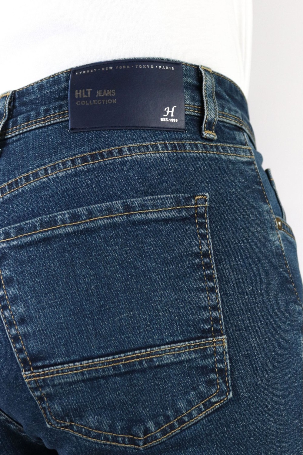 Hlt Jeans Erkek Okyanus Mavisi Regular Fit Boru Paça Esnek Likralı Denim Jeans Kot Pantolon HLTHE001976 görsel 6