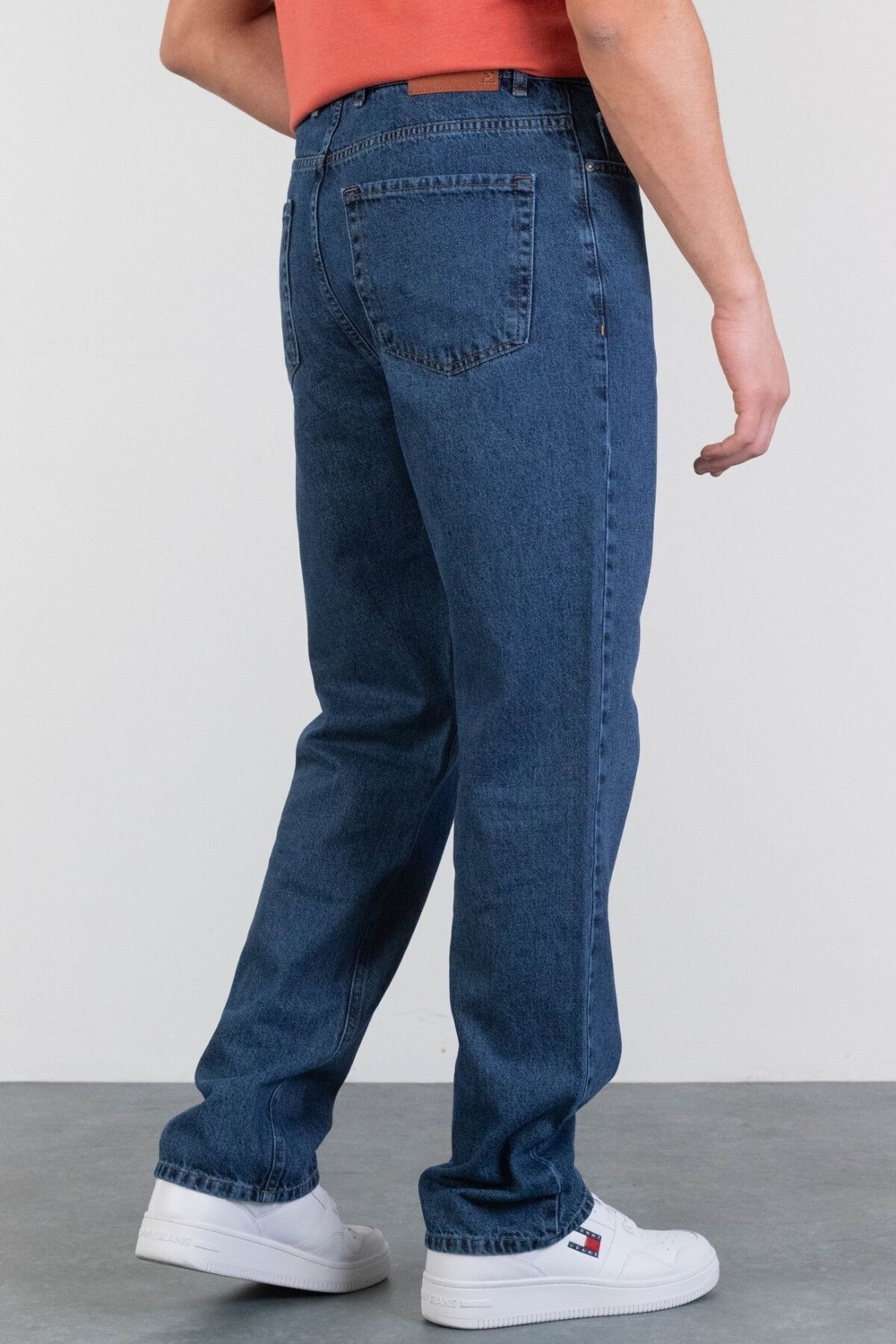 Hlt Jeans Erkek Mavi Baggy Fit Bol Kesim %100 Pamuk Denim Loose Jeans Kot Pantolon Leo görsel 6