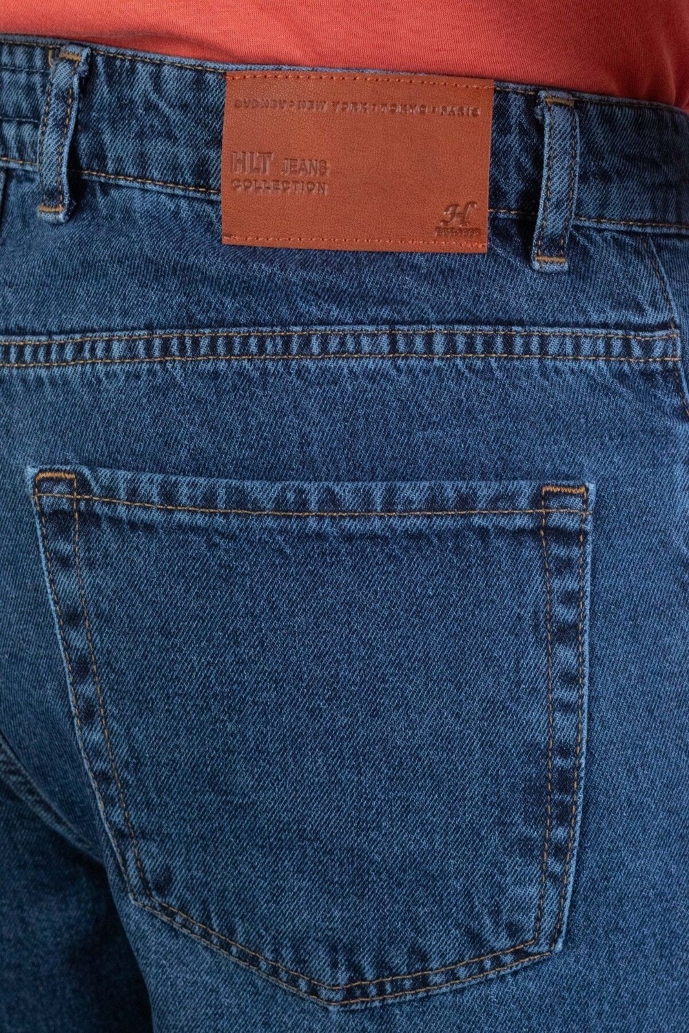 Hlt Jeans Erkek Mavi Baggy Fit Bol Kesim %100 Pamuk Denim Loose Jeans Kot Pantolon Leo görsel 7