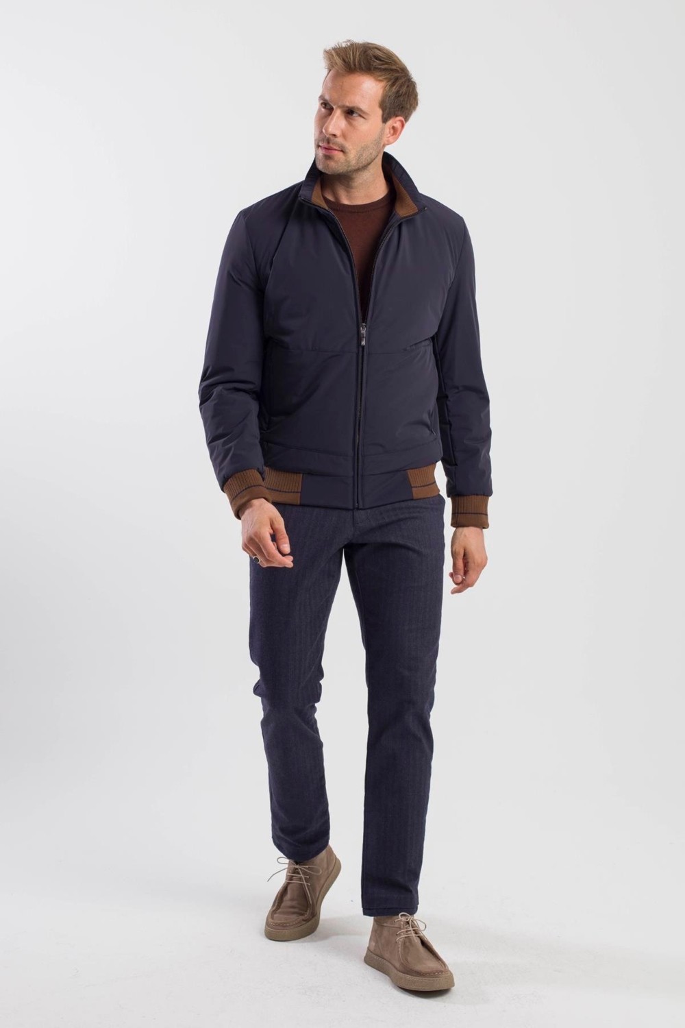 Jakamen Lacivert Comfort Fit Dik Yaka Mont görsel 2