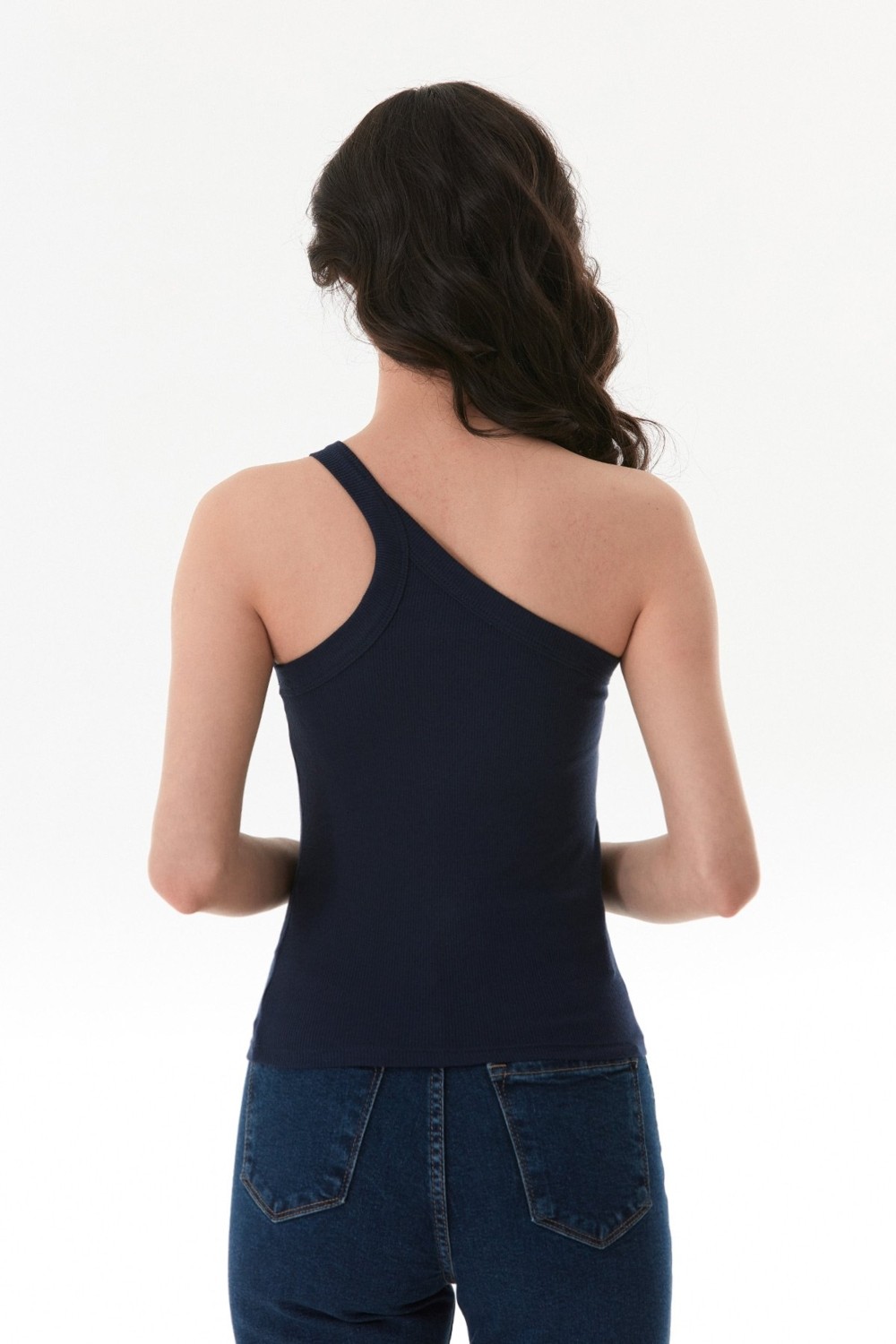 FullaModa Basic Fitilli Tek Kol Modal Body görsel 4