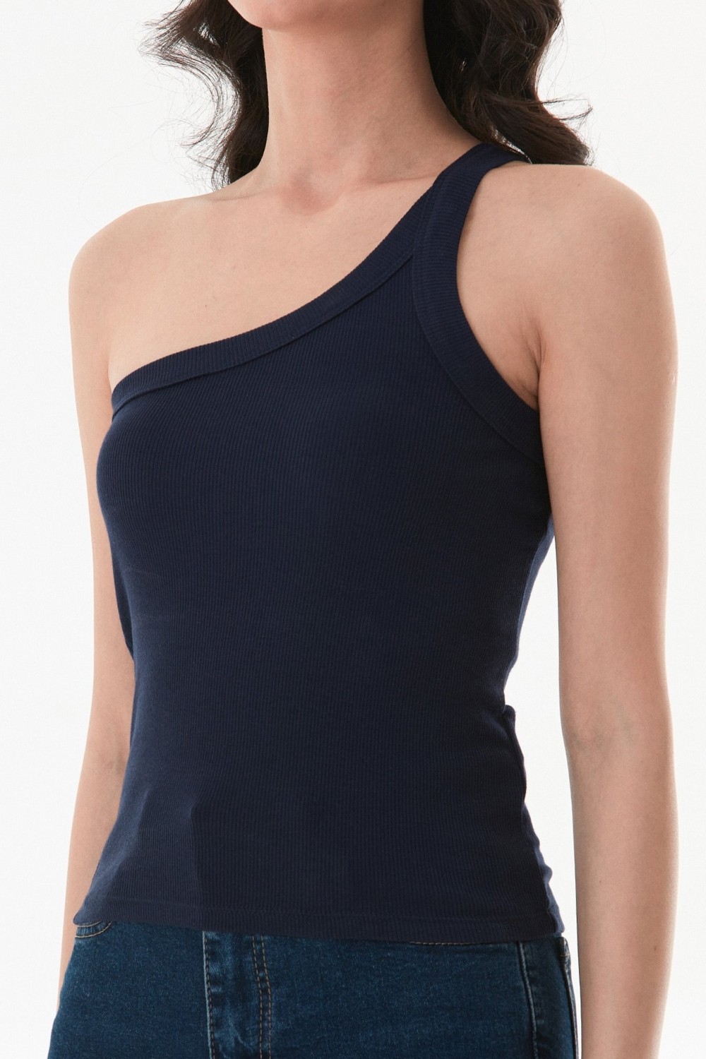FullaModa Basic Fitilli Tek Kol Modal Body görsel 5