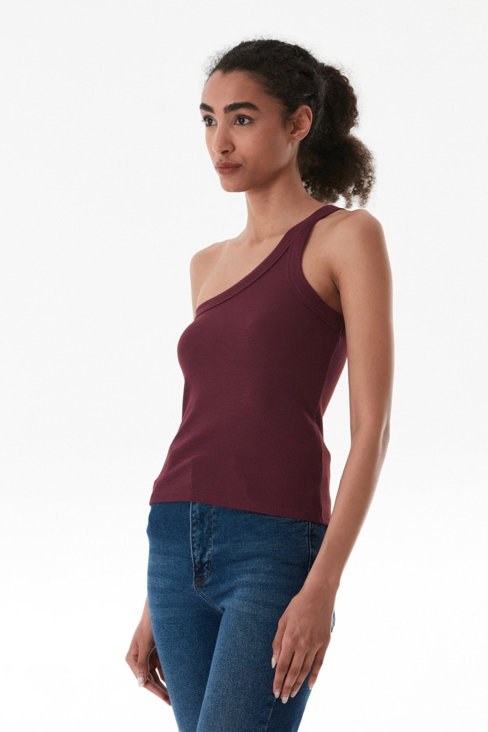 FullaModa Basic Fitilli Tek Kol Modal Body görsel 8