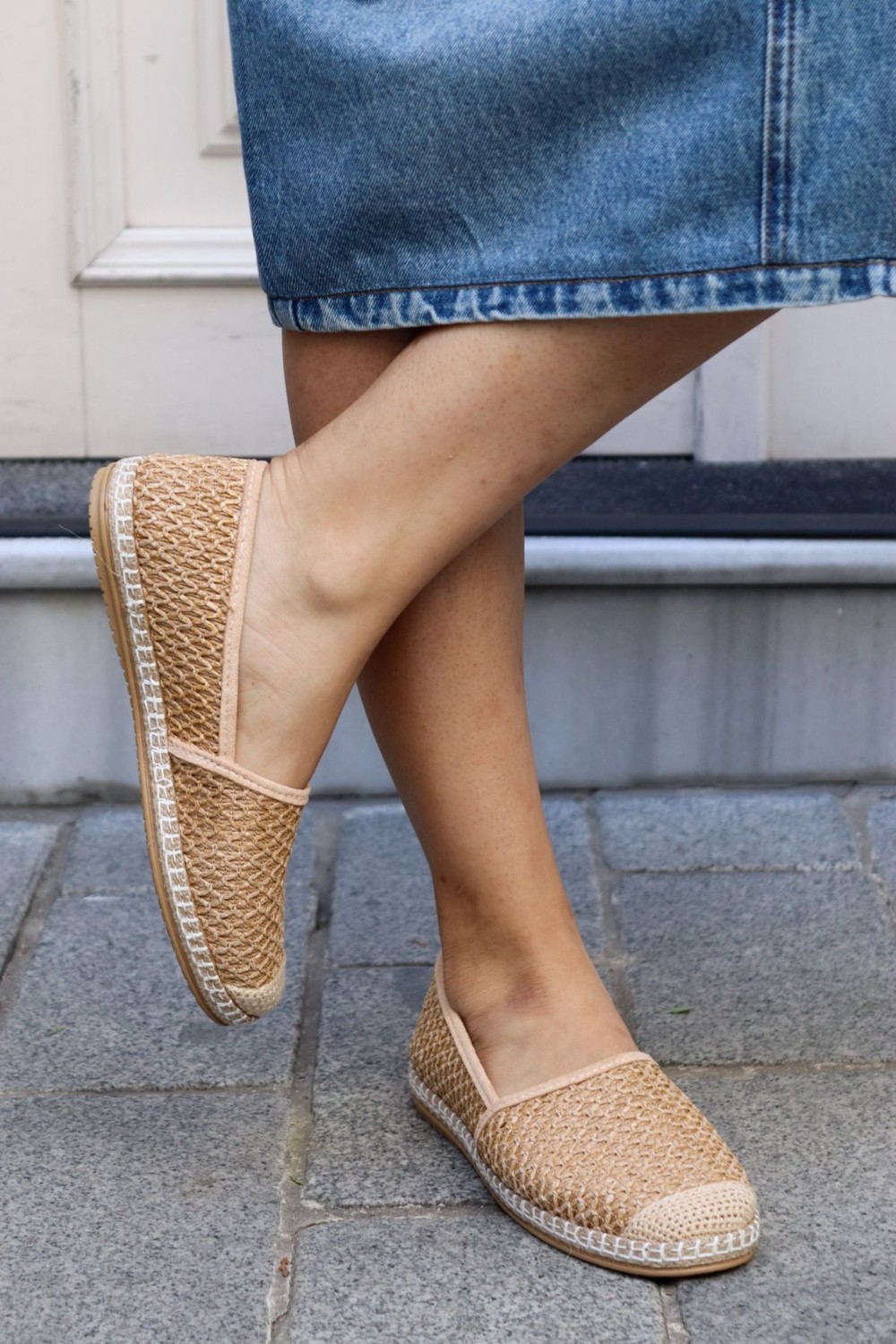 Aska Shoes Kadın Pirinç Baskı/ Keten/hasır Malzeme Espadril