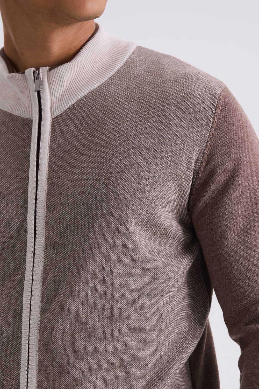 Jakamen Gri Slim Fit Fermuarlı Triko Hırka görsel 3
