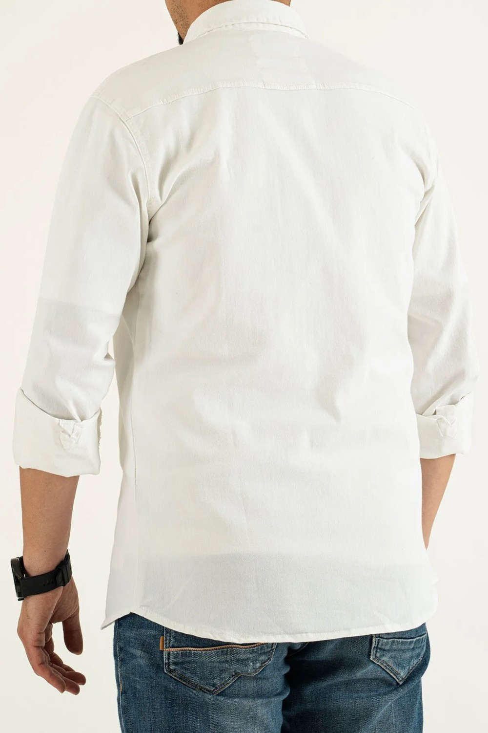 Comstar Erkek Slim Fit Çift Cepli Kot Gömlek görsel 5