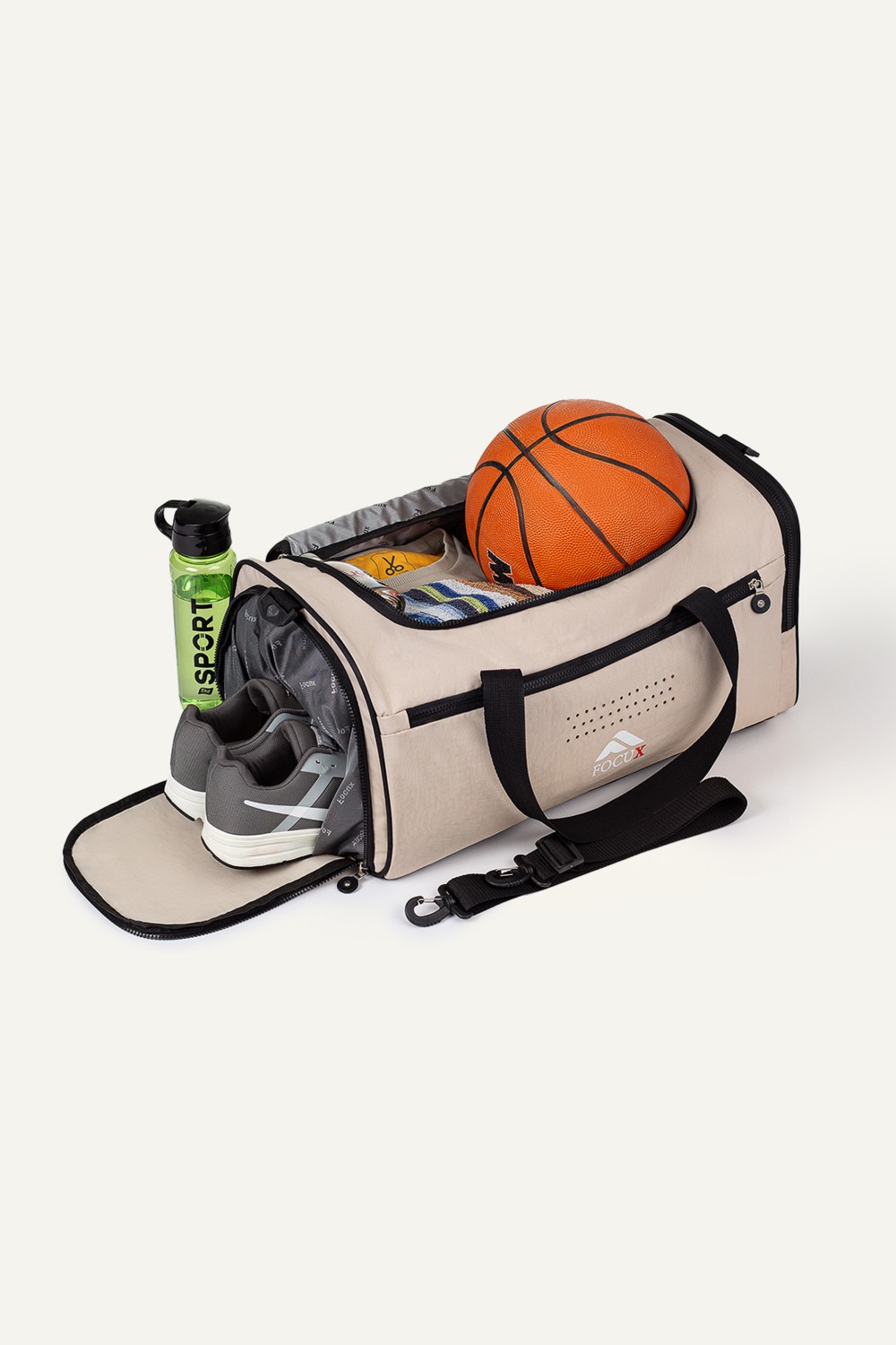 Focux Nil-08 Spor Çantası Seyahat Çantası El Valizi Gym Spor Salonu Ayakkabı Bölmeli