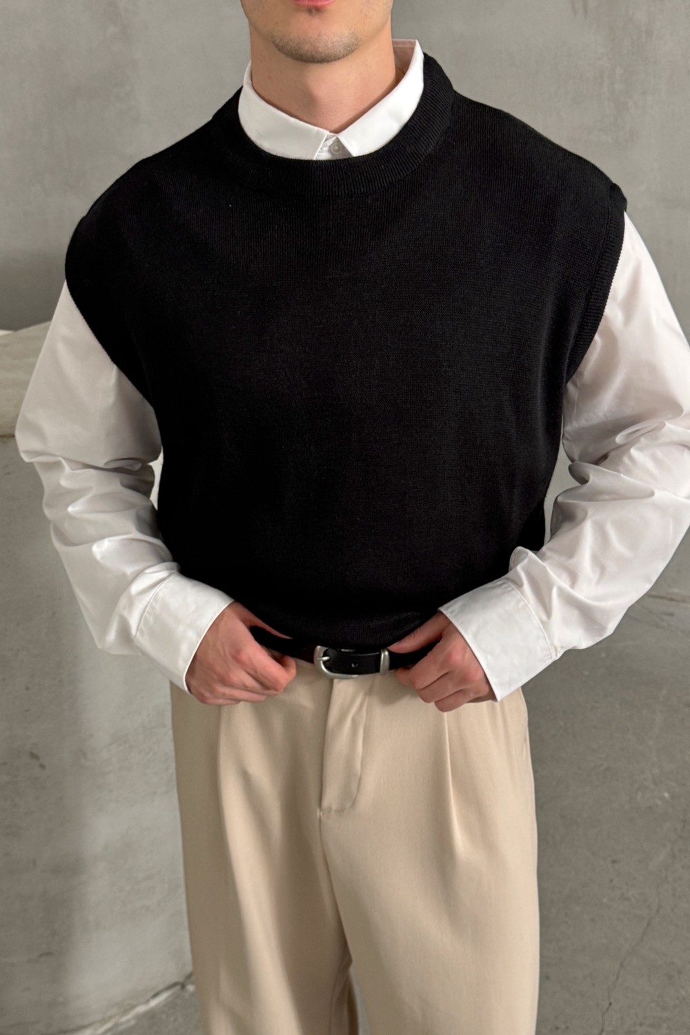 HYMAN Erkek Bisiklet Yaka Oversize Süveter