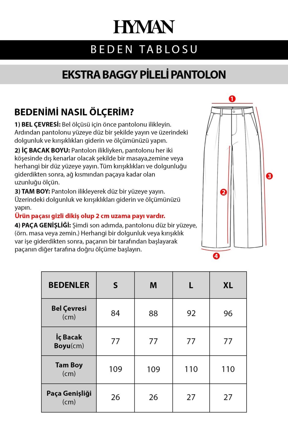 HYMAN Erkek Pileli Ekstra Baggy Kalıp Kumaş Pantolon görsel 6