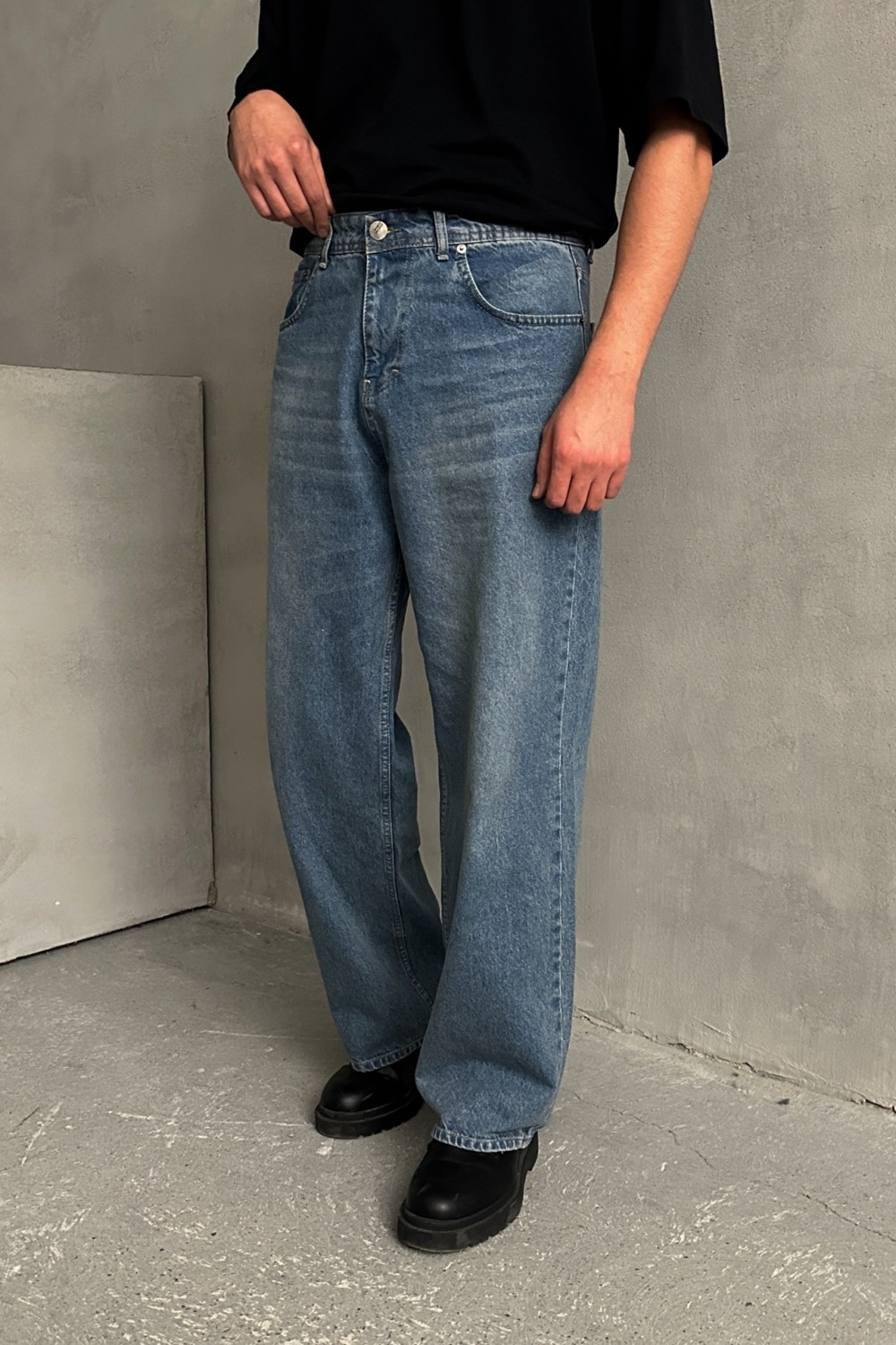 HYMAN Erkek Ekstra Baggy Jean Pantolon