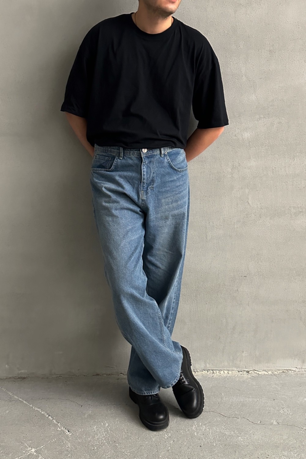 HYMAN Erkek Ekstra Baggy Jean Pantolon görsel 2