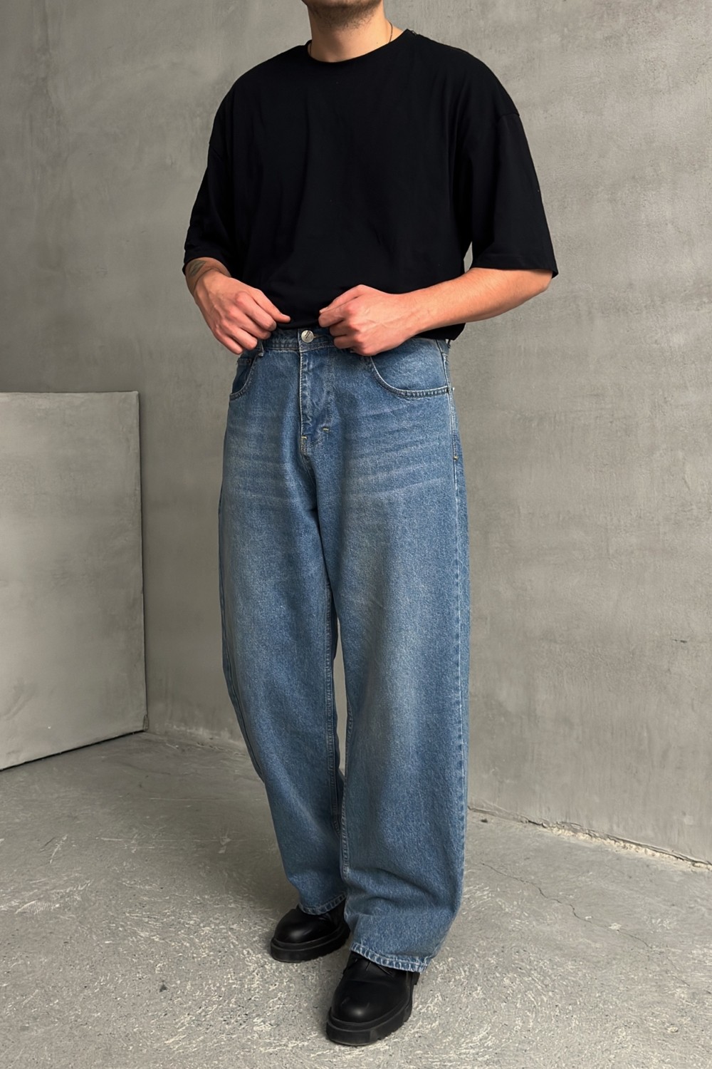 HYMAN Erkek Ekstra Baggy Jean Pantolon görsel 3