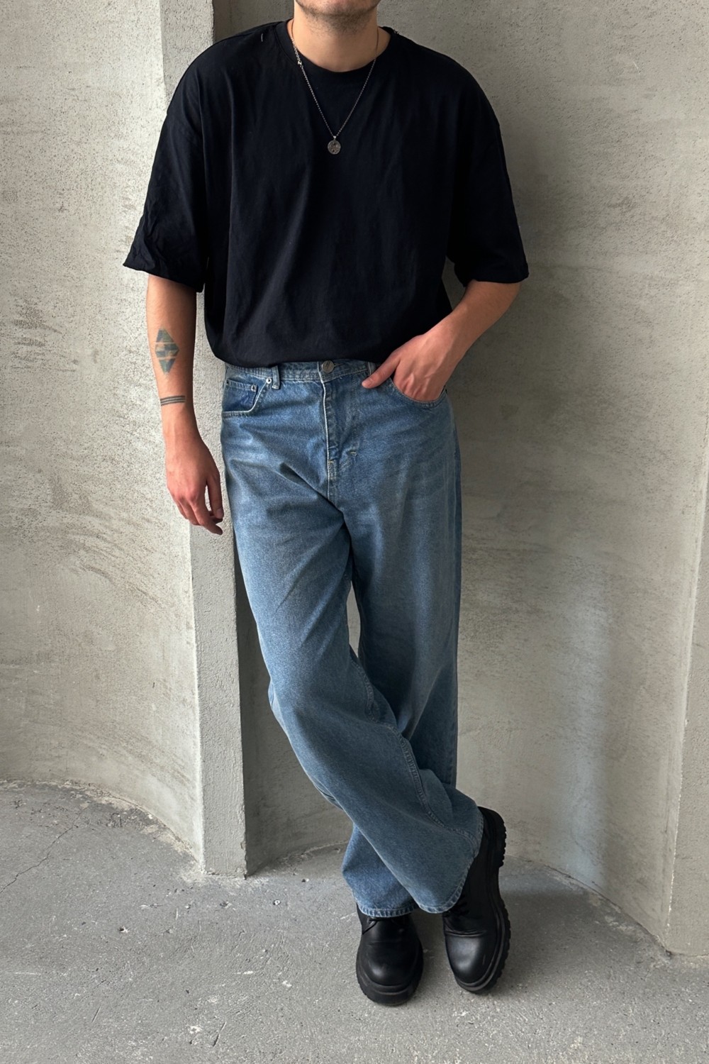 HYMAN Erkek Ekstra Baggy Jean Pantolon görsel 4