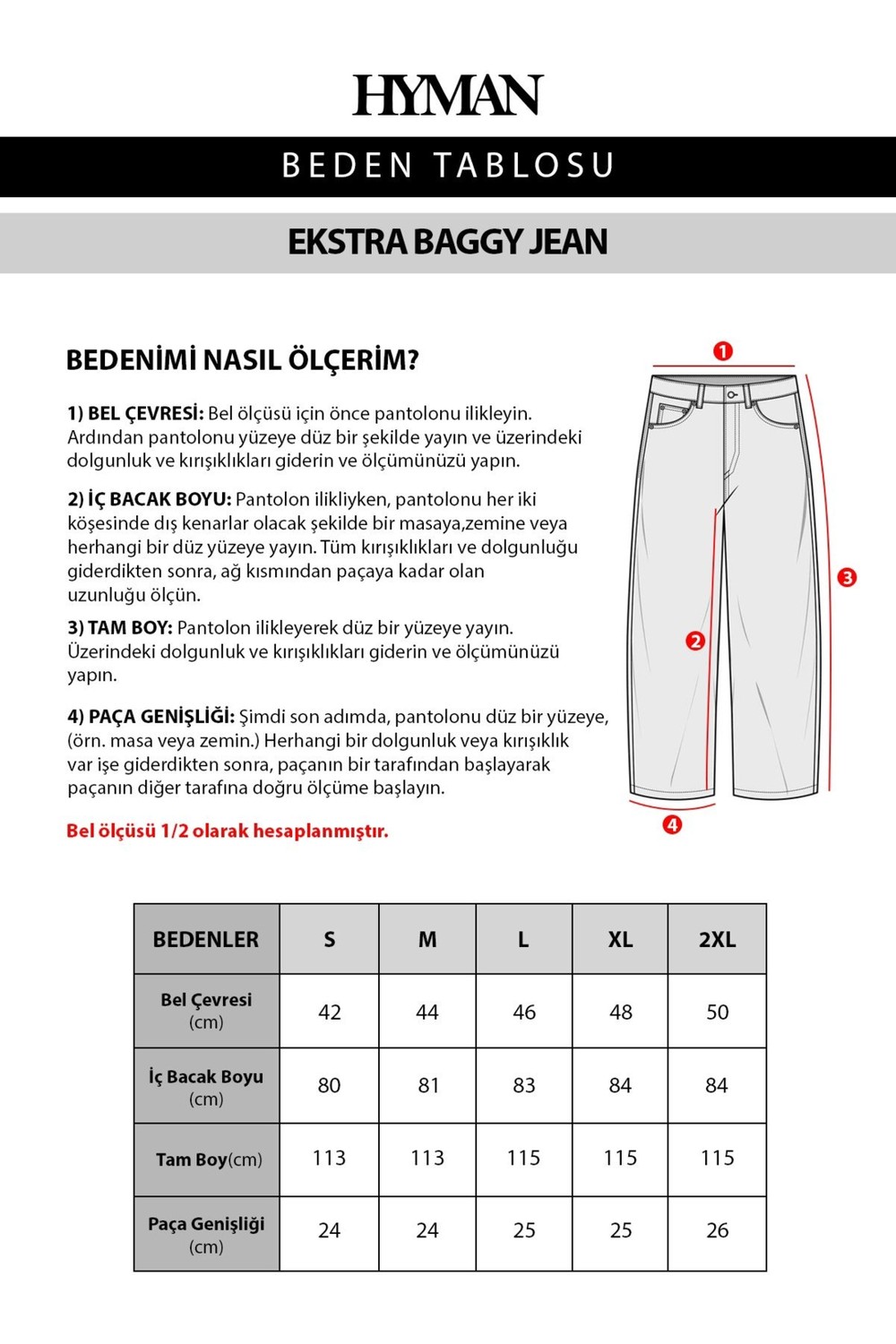HYMAN Erkek Ekstra Baggy Jean Pantolon görsel 6