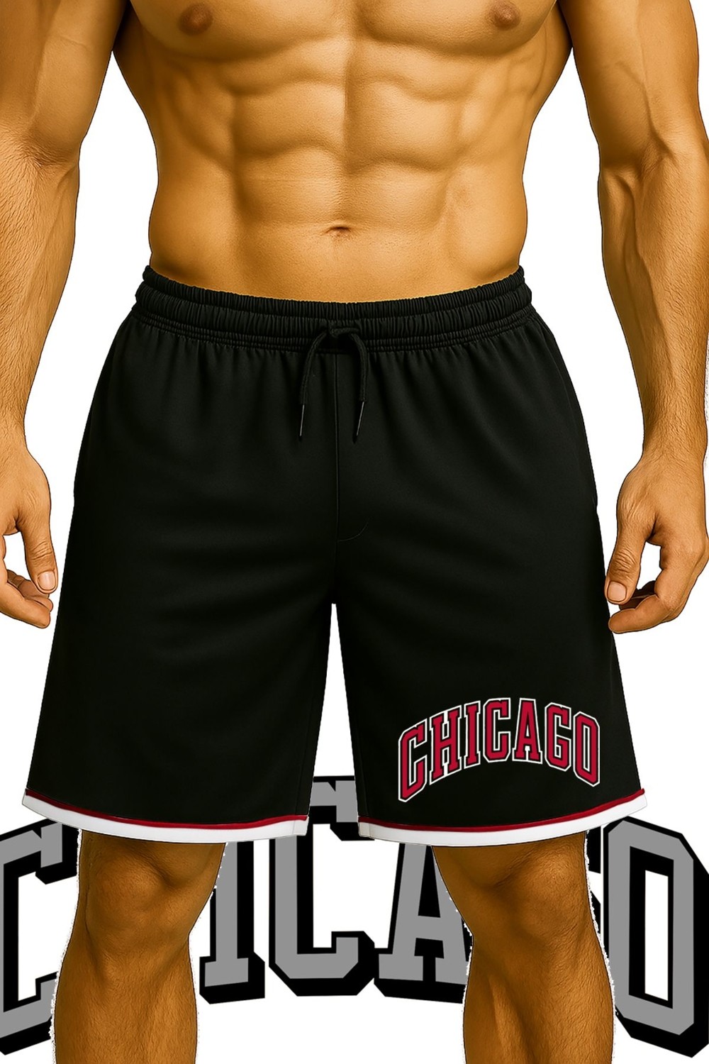 Top Glory Cepli Chicago Baskılı Basketbol Şortu Spor Şort