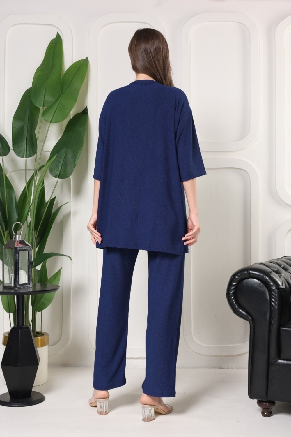 Şuranur Homewear Şık - Kimono Hırkalı Bürümcük Takım Oversize Düşük Kol M - 6xl görsel 3