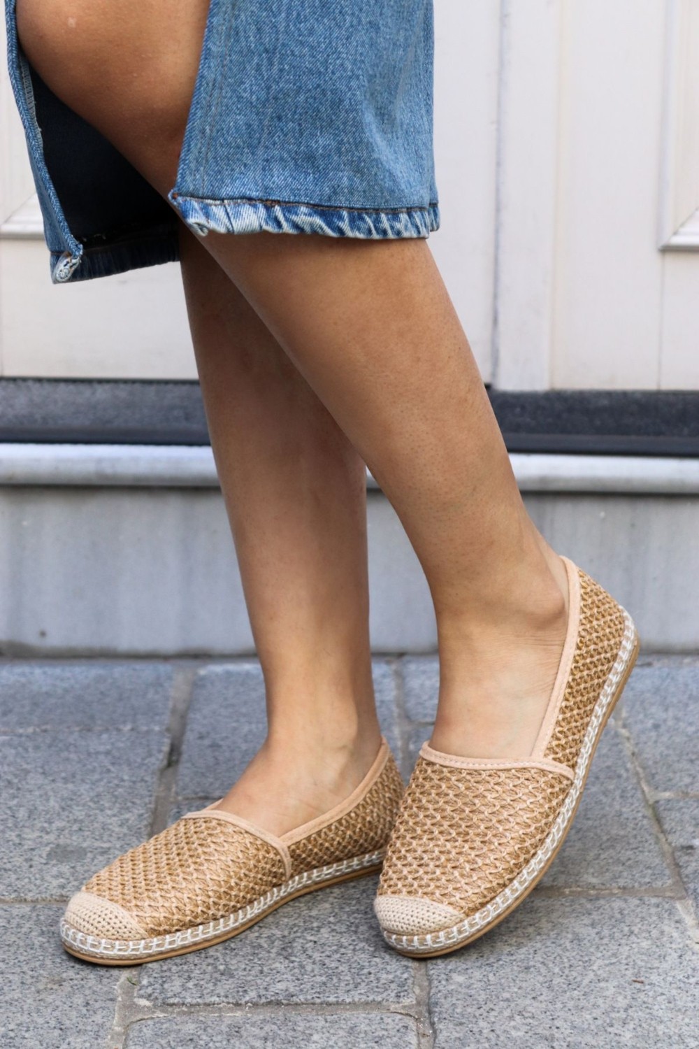 Aska Shoes Kadın Pirinç Baskı/ Keten/hasır Malzeme Espadril görsel 3
