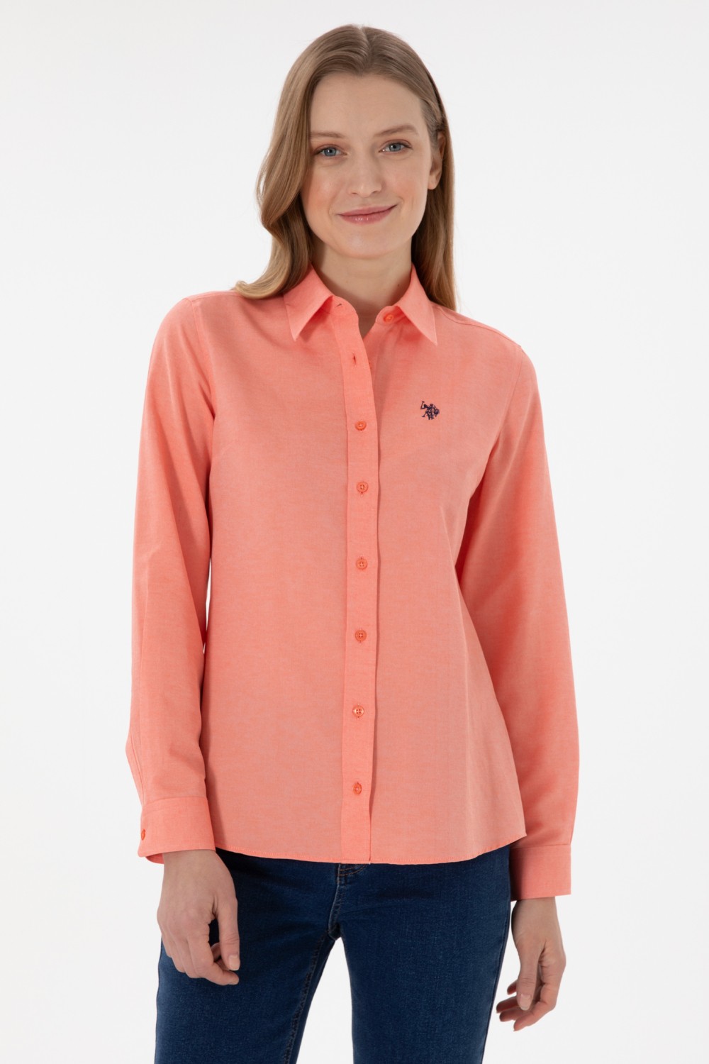 U.S. Polo Assn. Kadın Beyaz Gömlek Basic 50307726-VR013