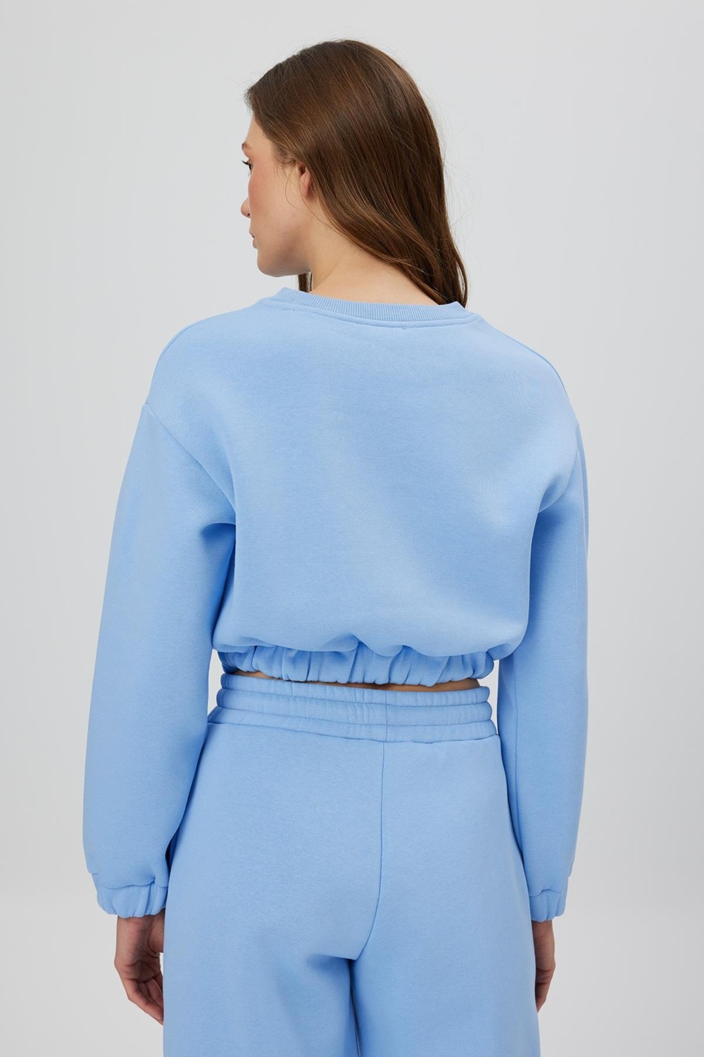 Babokah Kolej Baskılı Crop Sweatshirt görsel 2