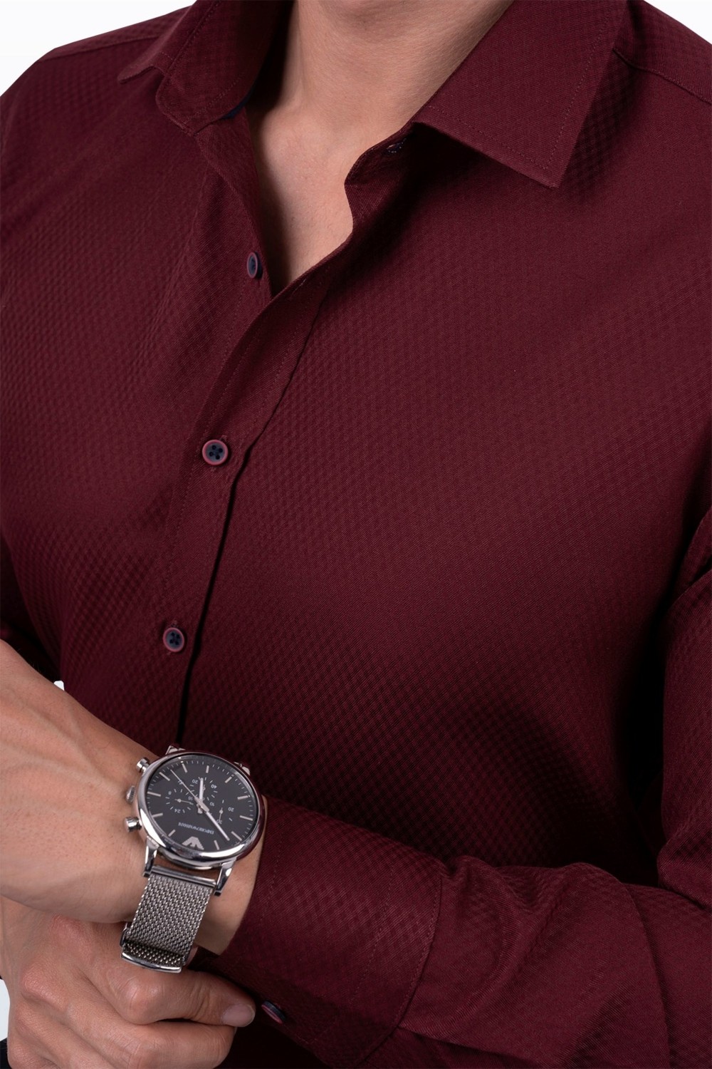 Etikmen Kaktüs Yeşili Kahve Düğme Slimfit Erkek Gömlek