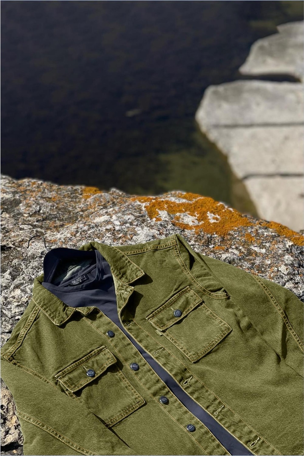 Edwox Erkek Slim Fit Denim Kot Ceket Siyah Gömlek Yaka Cepli Günlük Tarz 2XL görsel 6