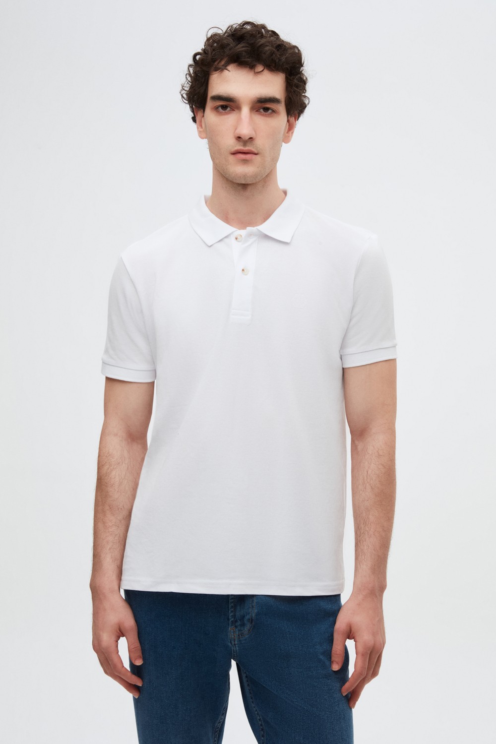 D'S Damat Regular Fit Vizon Pike Dokulu %100 Pamuk Kıvrılmaz Polo Yaka Nakışlı T-shirt 4HC14ORT51000