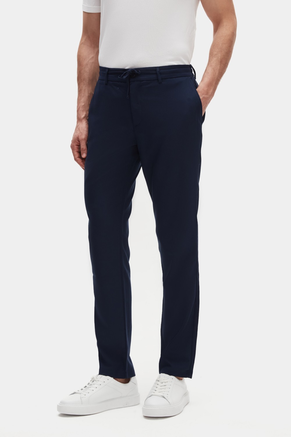 D'S Damat Slim Fit Antrasit Beli Lastikli Bağcıklı Fermuarlı Likralı Rahat Jogger Pantolon 2HC03ORTJGR01