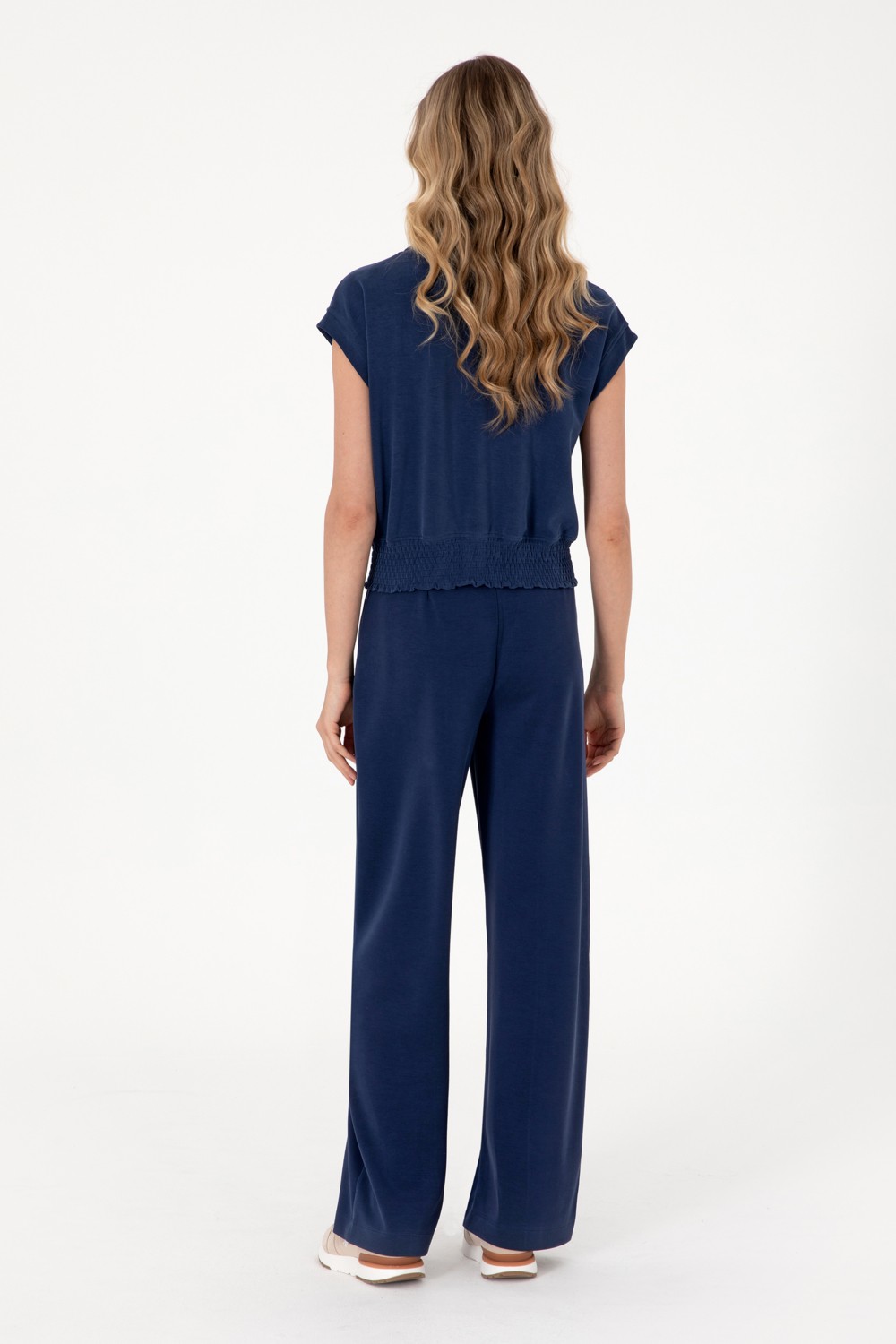 U.S. Polo Assn. Kadın Lacivert Modal Karışımlı Loose Fit Örme Pantolon 50308640-VR033 görsel 4