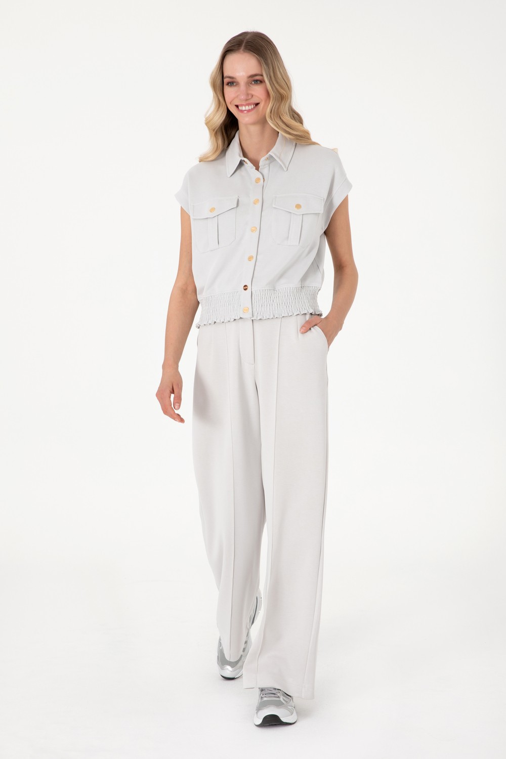 U.S. Polo Assn. Kadın Lacivert Modal Karışımlı Loose Fit Örme Pantolon 50308640-VR033