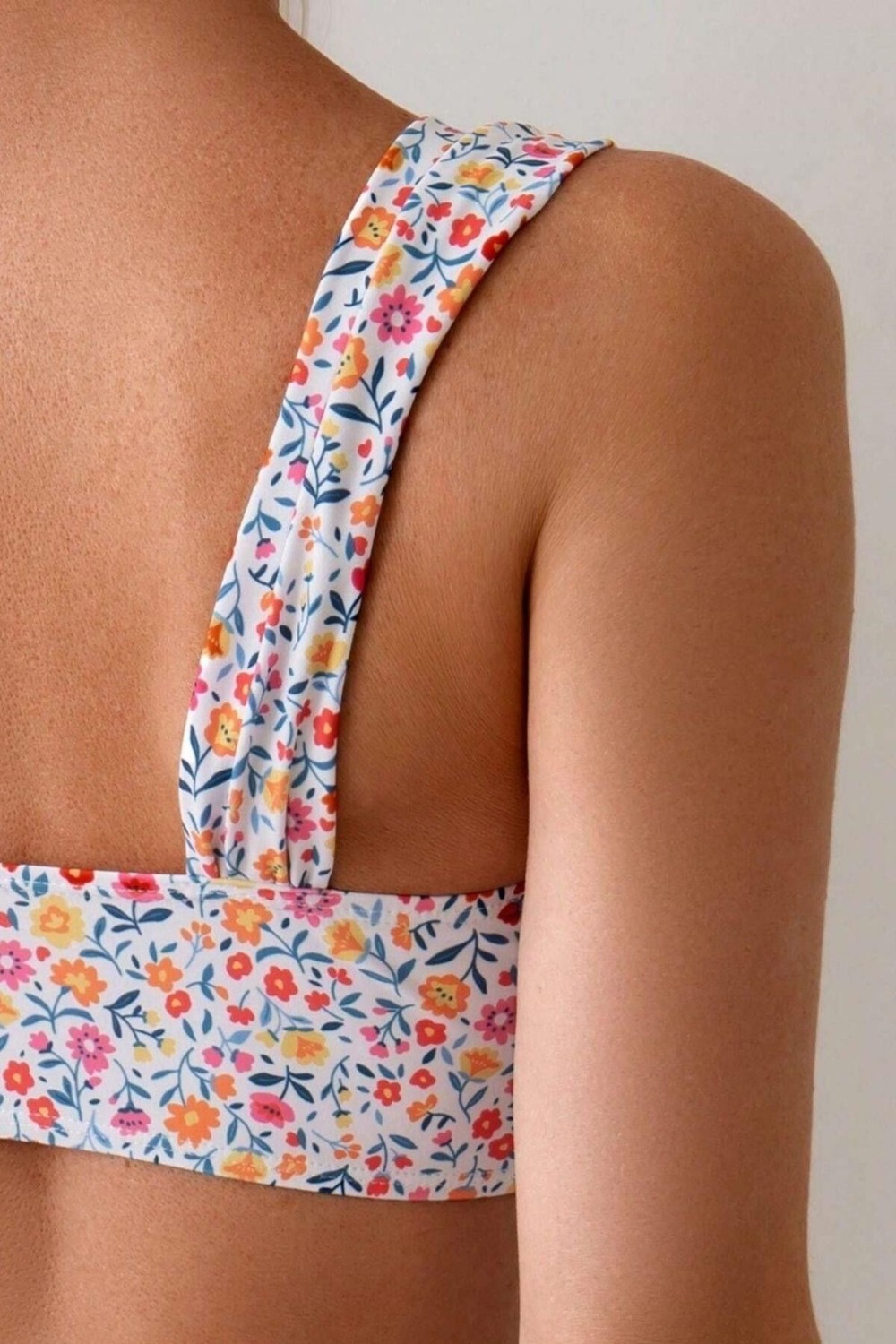 Bella Notte Minimalist Çiçek Desenli Kaplı Yüksek Bel Bikini Takımı görsel 4