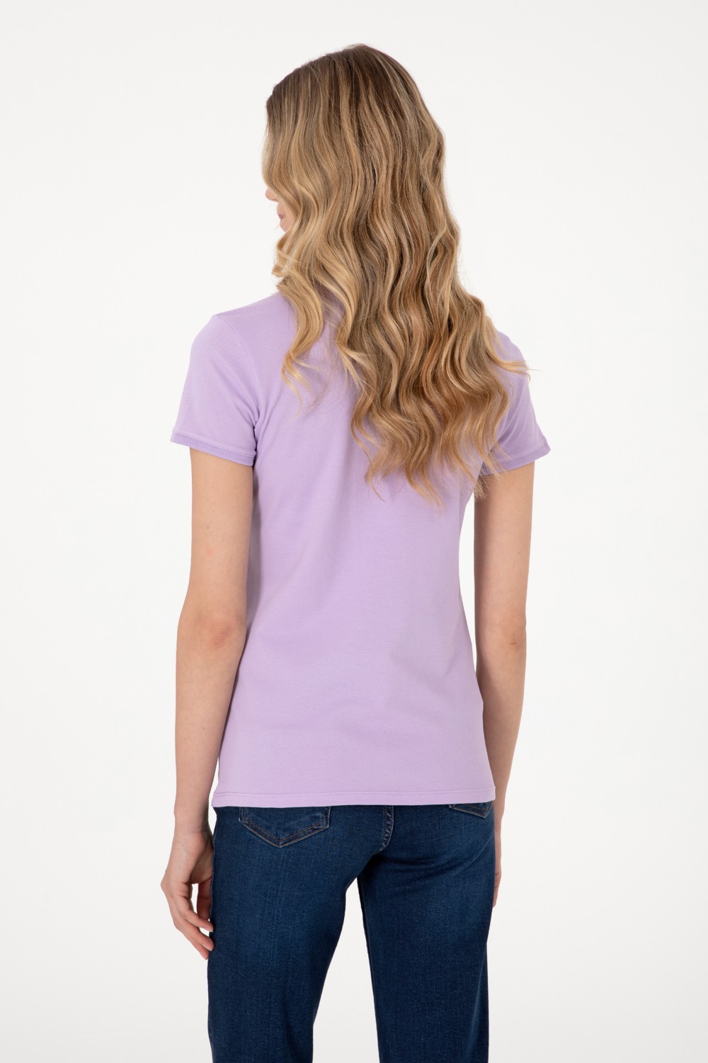 U.S. Polo Assn. Kadın Lila Basic Polo Yaka Tişört 50300896-VR034 görsel 5
