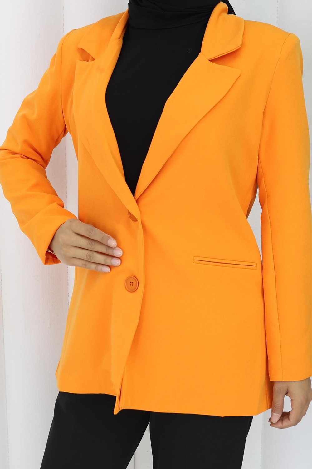 Moda Mihram Kadın Ceket Turuncu 6146 görsel 2