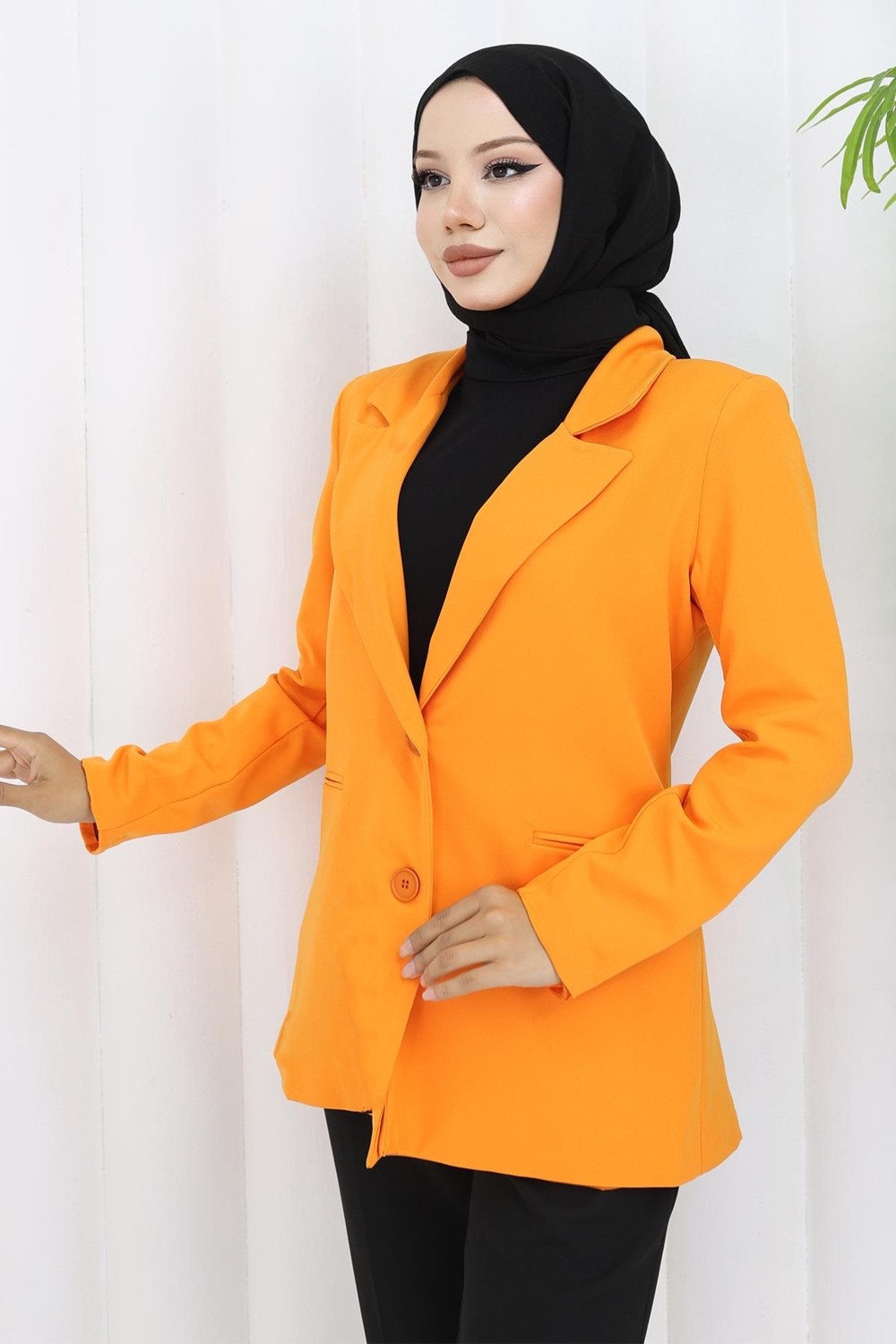 Moda Mihram Kadın Ceket Turuncu 6146 görsel 3