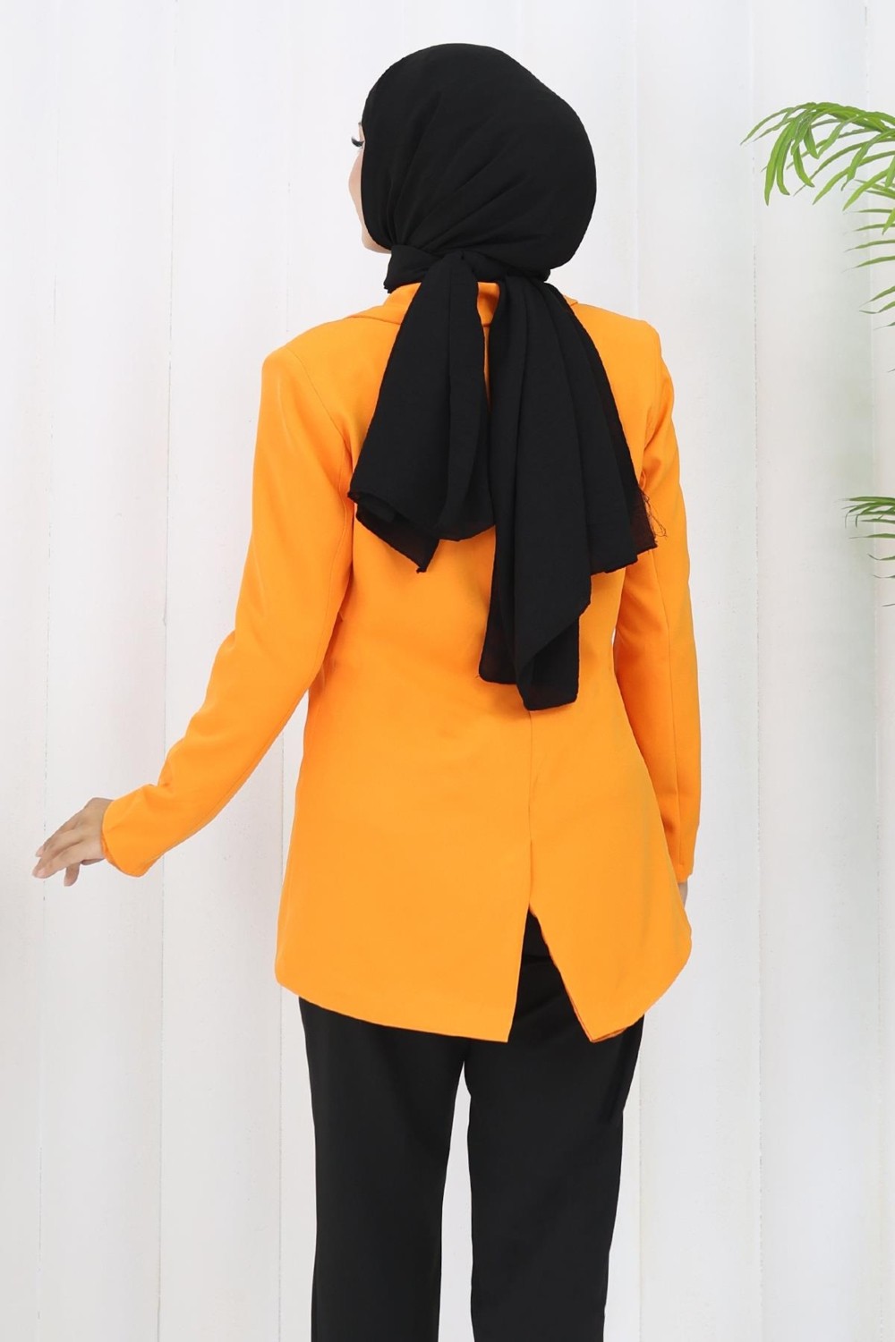 Moda Mihram Kadın Ceket Turuncu 6146 görsel 4