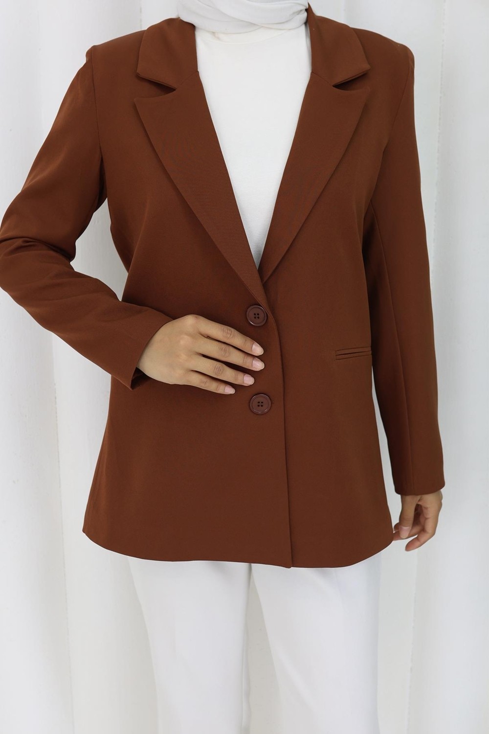 Moda Mihram Kadın Ceket Turuncu 6146 görsel 7