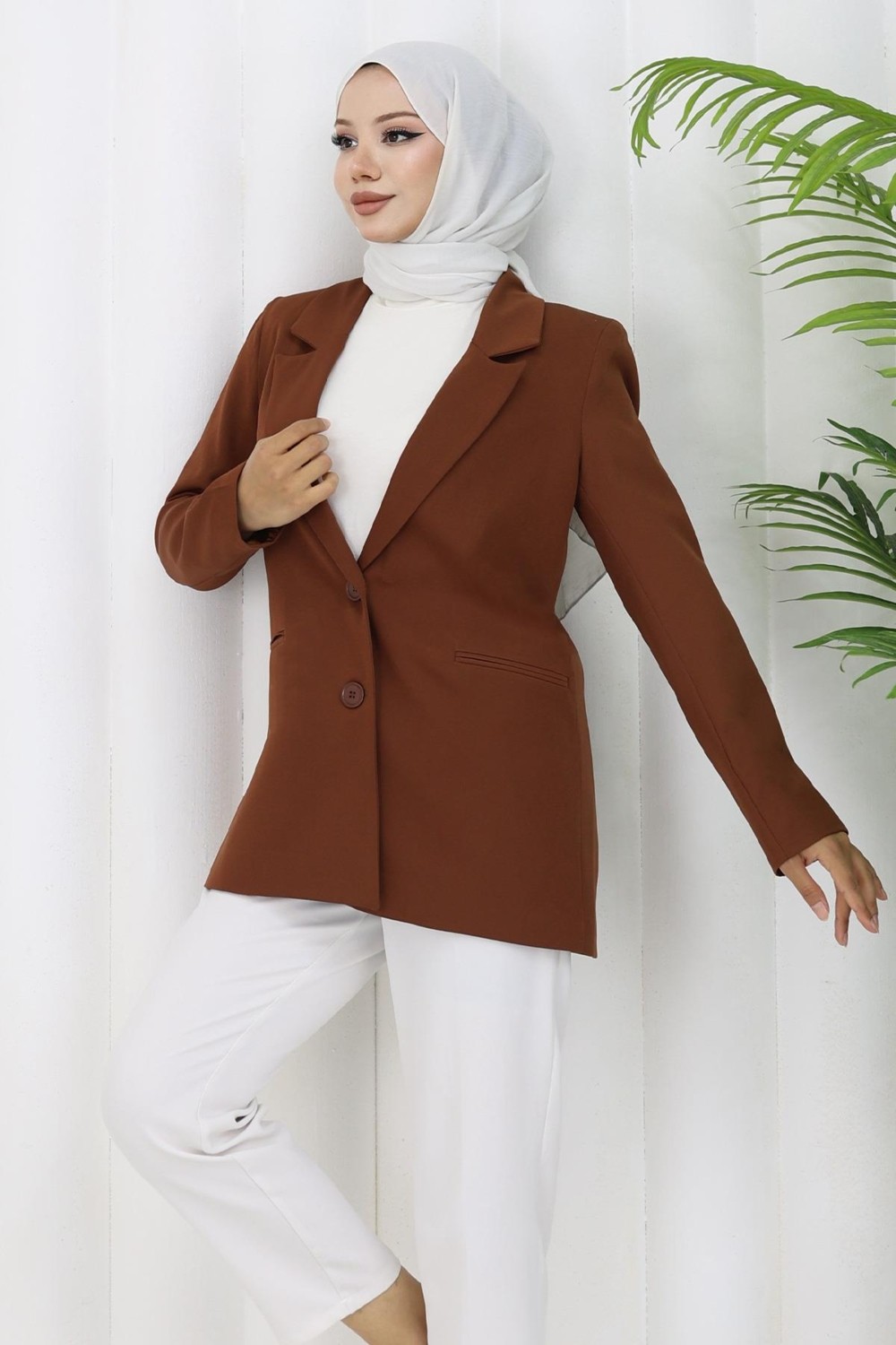 Moda Mihram Kadın Ceket Turuncu 6146 görsel 8