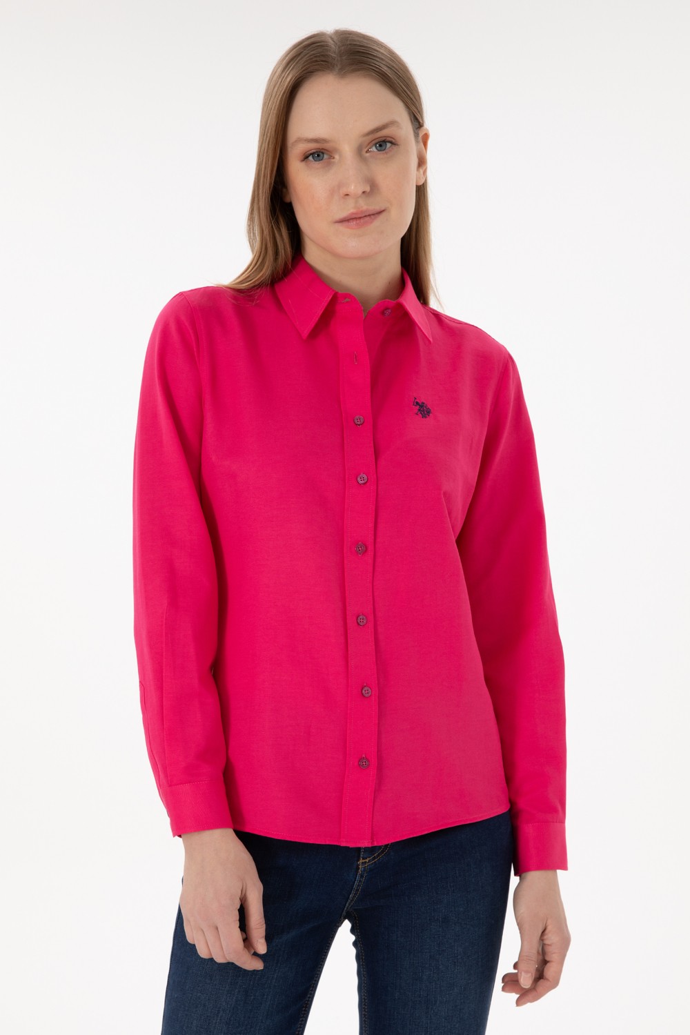 U.S. Polo Assn. Kadın Fuşya Gömlek Basic 50297002-VR023