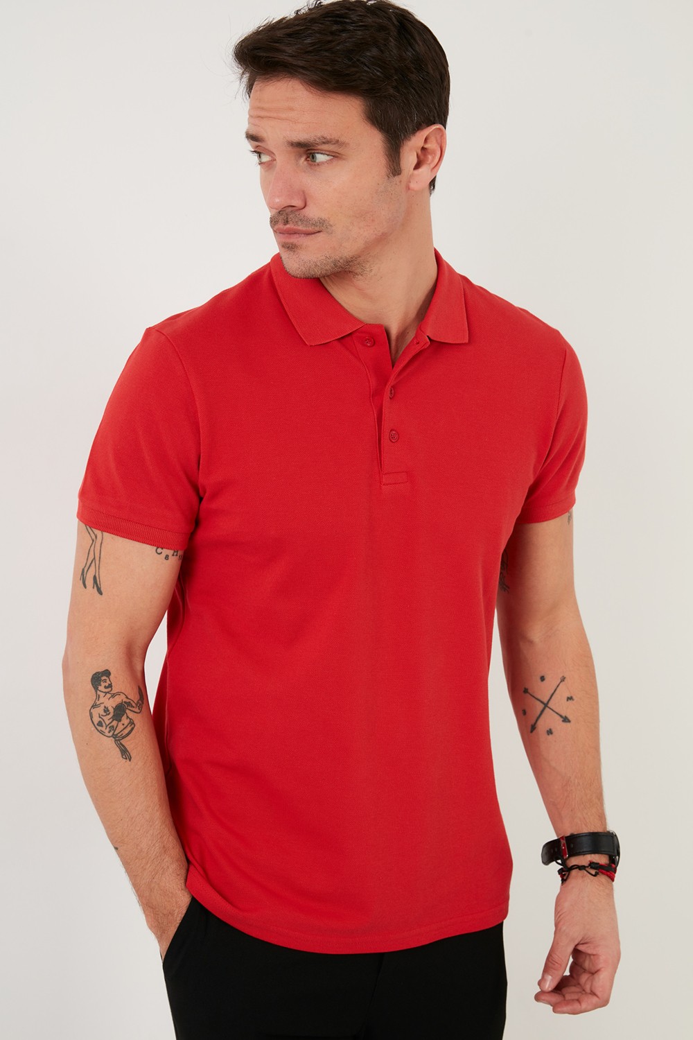 Buratti Pamuklu Regular Fit Düğmeli Polo Yaka 5'li Paket T Shirt Erkek T Shirt 5902127S5 görsel 5