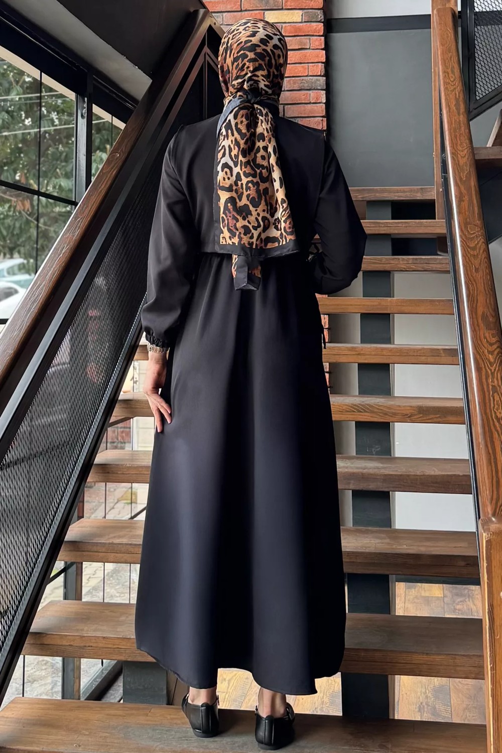 Julude Yan Bağlamalı Bluz Kombinli Tesettür Elbise P-00016364 görsel 8