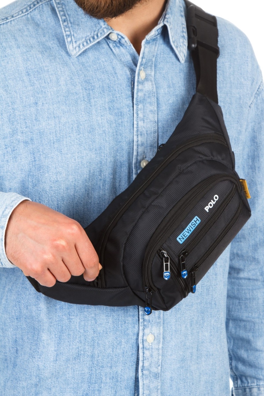 Newish Polo Erkek Gri USB Kulaklık Çıkışlı Crossbody Çapraz Göğüs Omuz ve Bel Çantası NEWPOLO328 görsel 6
