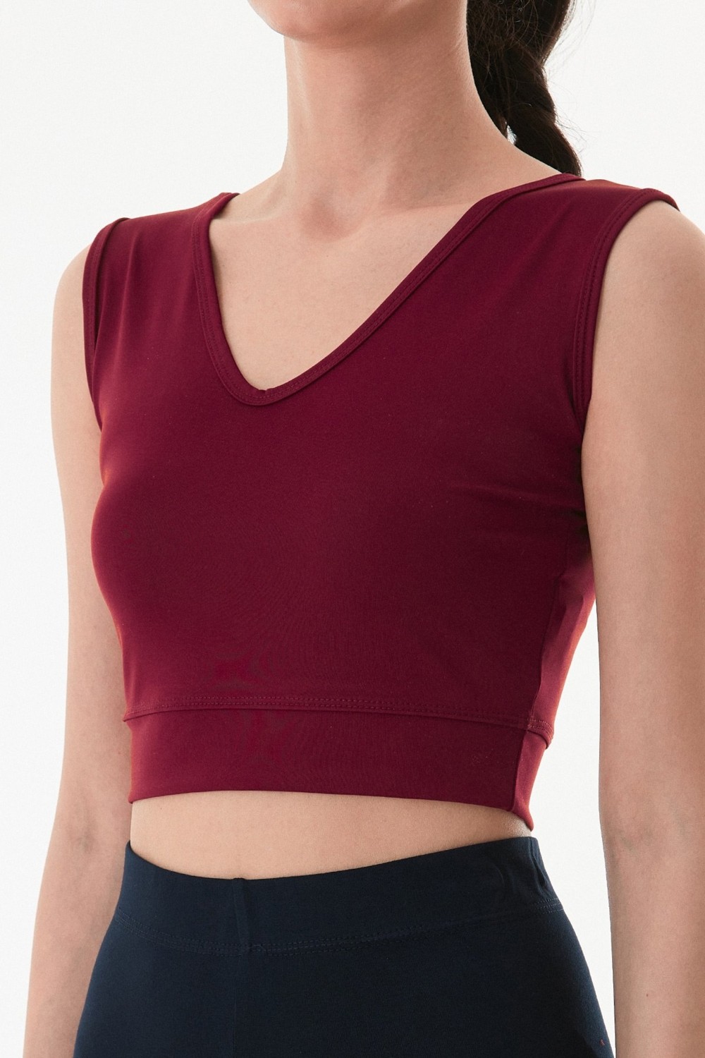 FullaModa Basic V Yaka Crop Body görsel 5