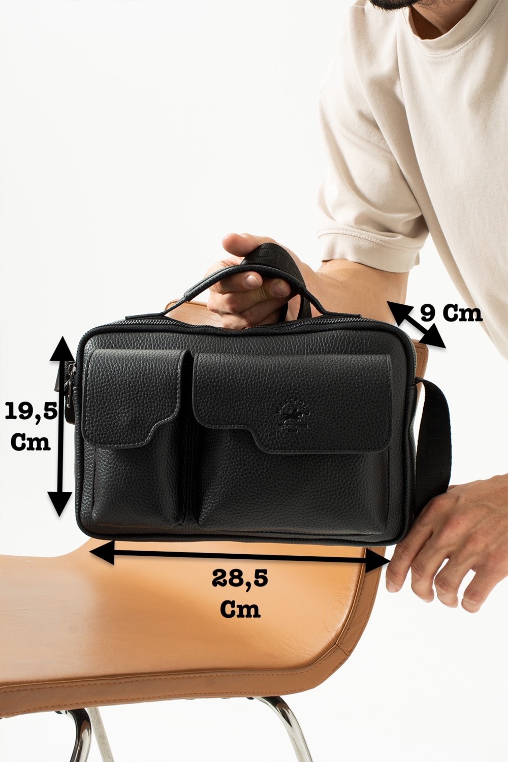 West Polo Westpolo Vegan Deri Tablet Evrak El ve Omuz Mıknatıslı Kapaklı Unisex Postacı Çantası - Kahverengi görsel 6