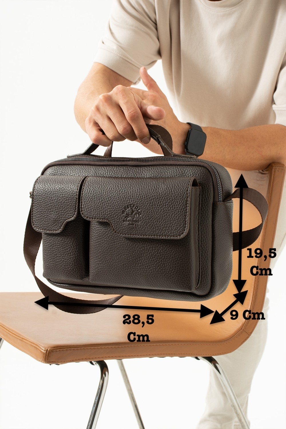 West Polo Westpolo Vegan Deri Tablet Evrak El ve Omuz Mıknatıslı Kapaklı Unisex Postacı Çantası - Kahverengi
