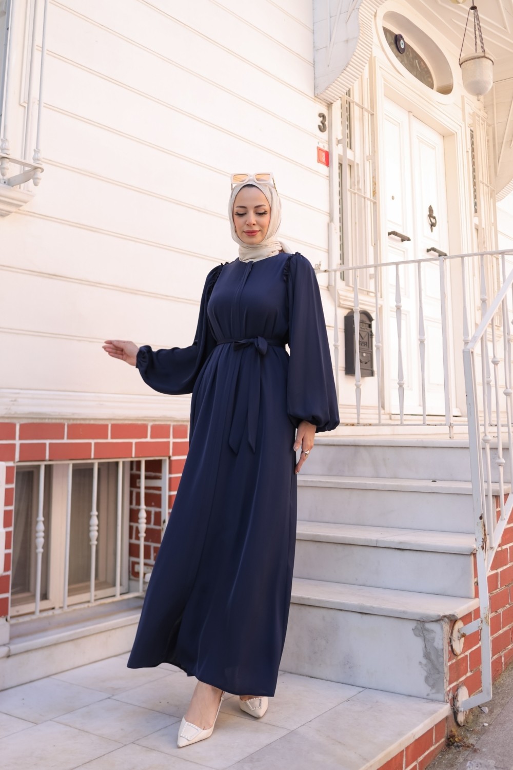 Kadeem Giyim El-Naz Abaya Kahverengi - 1007