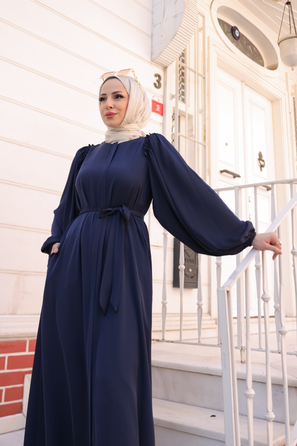 Kadeem Giyim El-Naz Abaya Kahverengi - 1007 görsel 2