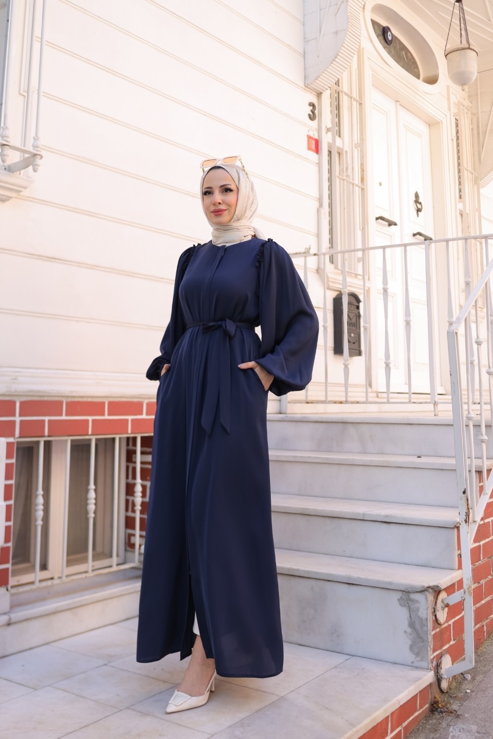 Kadeem Giyim El-Naz Abaya Kahverengi - 1007 görsel 6
