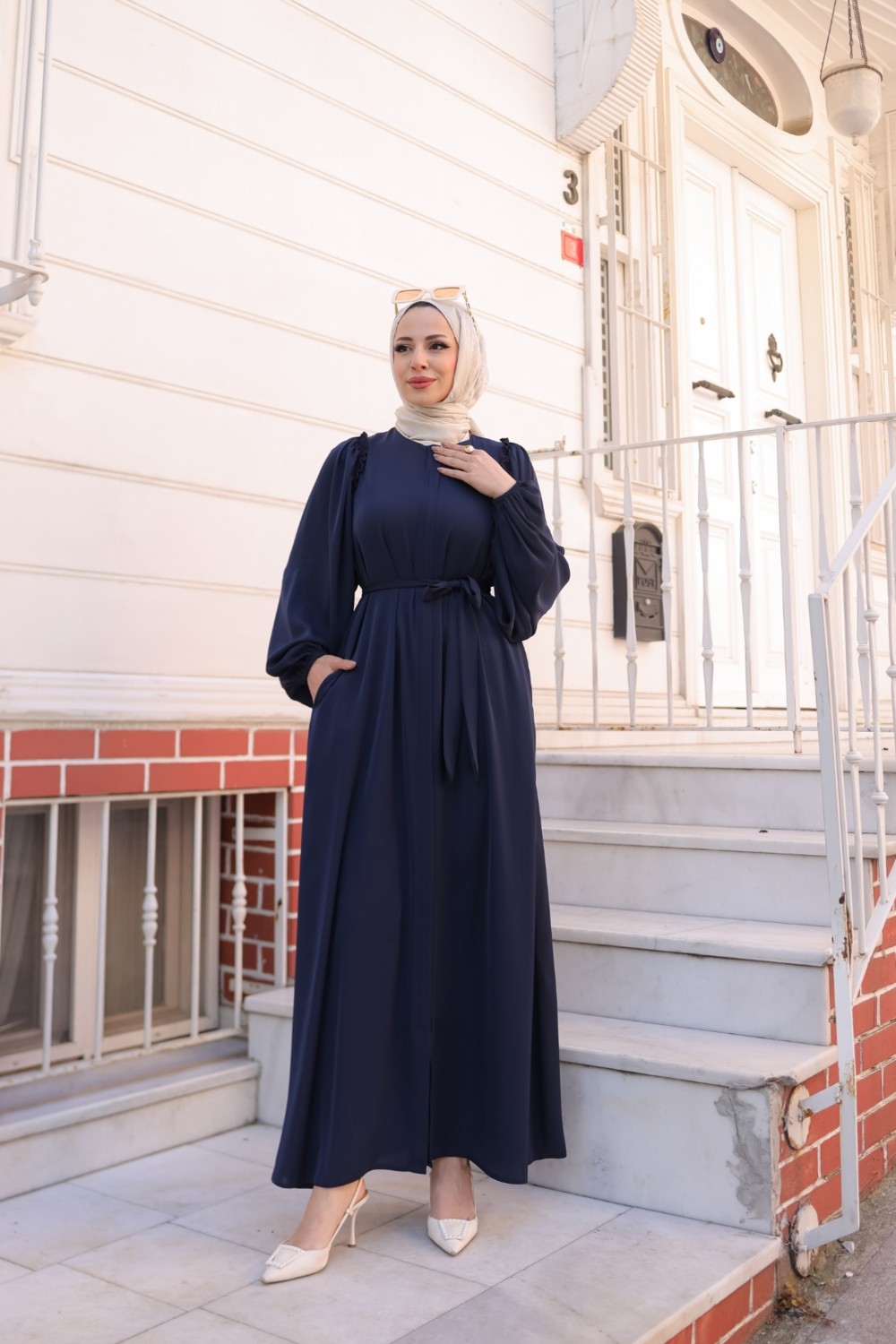 Kadeem Giyim El-Naz Abaya Kahverengi - 1007 görsel 7