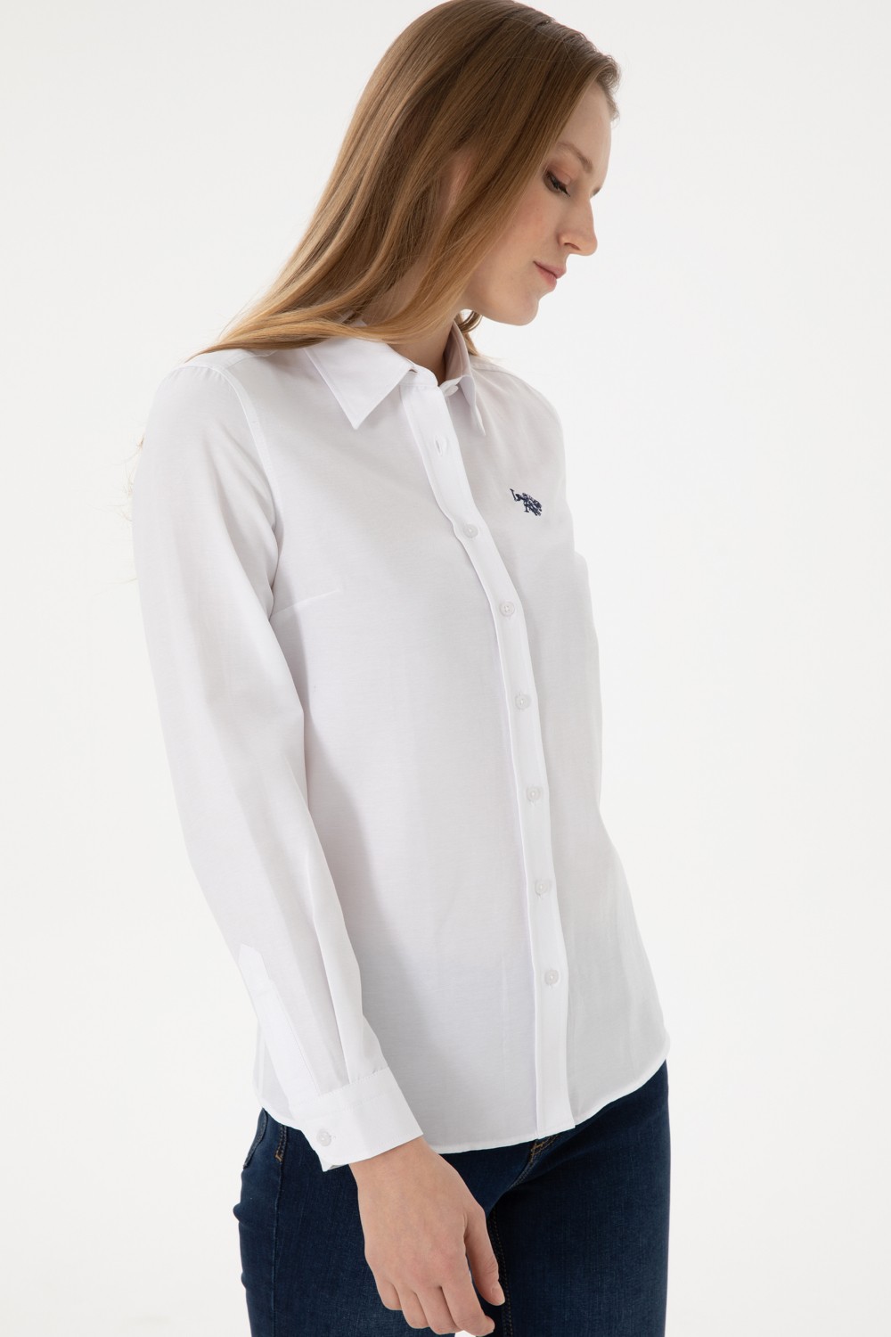 U.S. Polo Assn. Kadın Açık Mavi Gömlek Basic 50288851-VR003 görsel 3