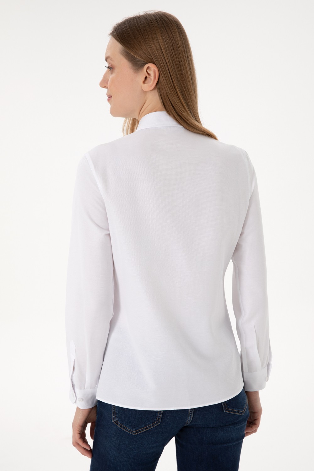 U.S. Polo Assn. Kadın Açık Mavi Gömlek Basic 50288851-VR003 görsel 5