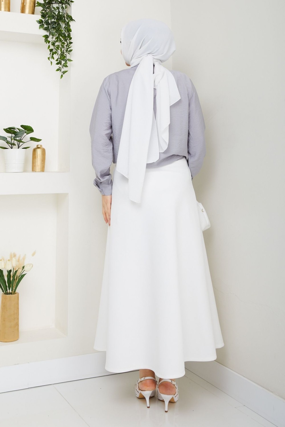 Pamuk Butik Kadın Taş Detaylı Gömlek -PMK423 görsel 3